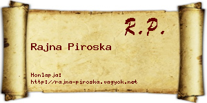 Rajna Piroska névjegykártya